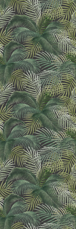 Office vinyl rug green palm leaves - TenStickers
