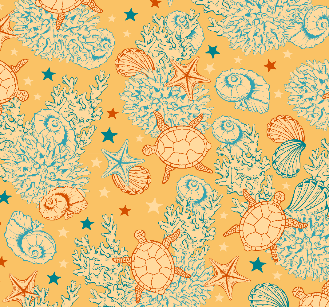 Bedroom vinyl rug undersea life soft colors - TenStickers