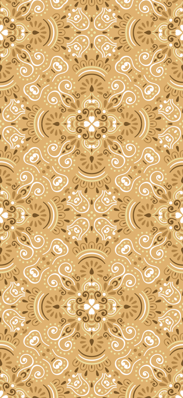 Bedroom vinyl rug in vintage beige ornamental pattern - TenStickers