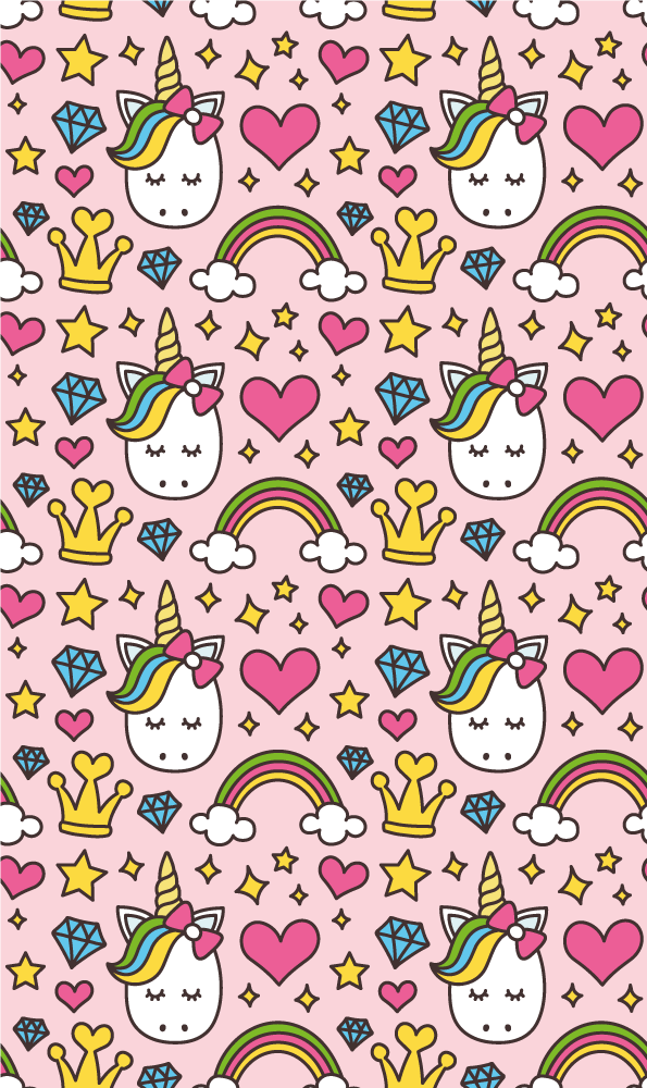 Cute rainbows and unicorns vinyl bedroom rug - TenStickers