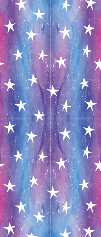 Bedroom vinyl rug in purple cosmos with stars - TenStickers