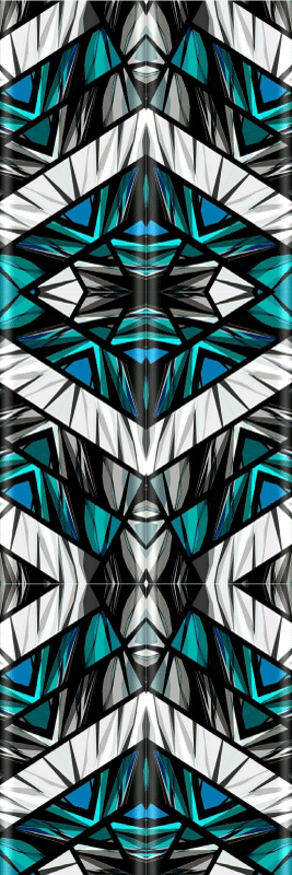 Bedroom vinyl rug in cool black blue and white graffiti - TenStickers