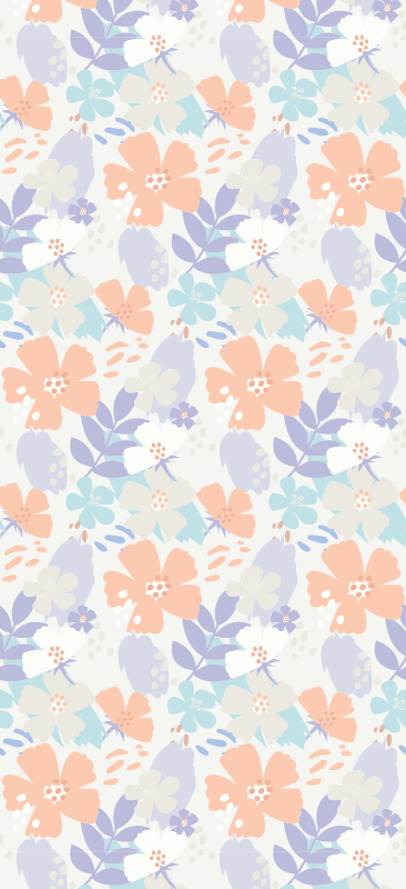 Bedroom vinyl rug nordic style original flowers - TenStickers