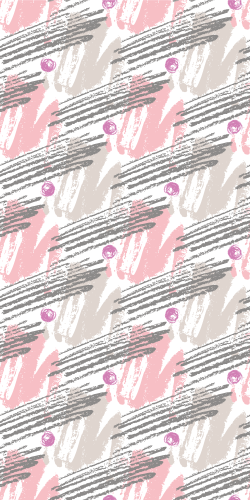 Bedroom vinyl rug in pink and grey paint strokes - TenStickers