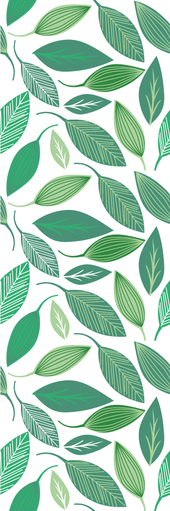 Bedroom vinyl rug with green leaves nature pattern - TenStickers