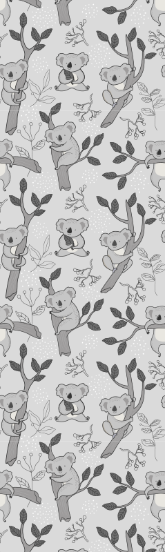 Bedroom vinyl rug with gray koala pattern - TenStickers