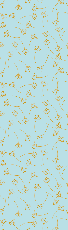Bedroom vinyl rug with blue nordic plants design - TenStickers
