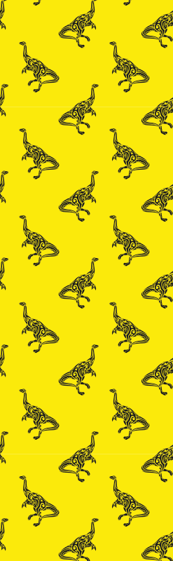 Bedroom vinyl rug brachiosaurus symbols in yellow - TenStickers