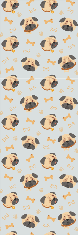Bedroom vinyl rug featuring british bulldog puppies - TenStickers