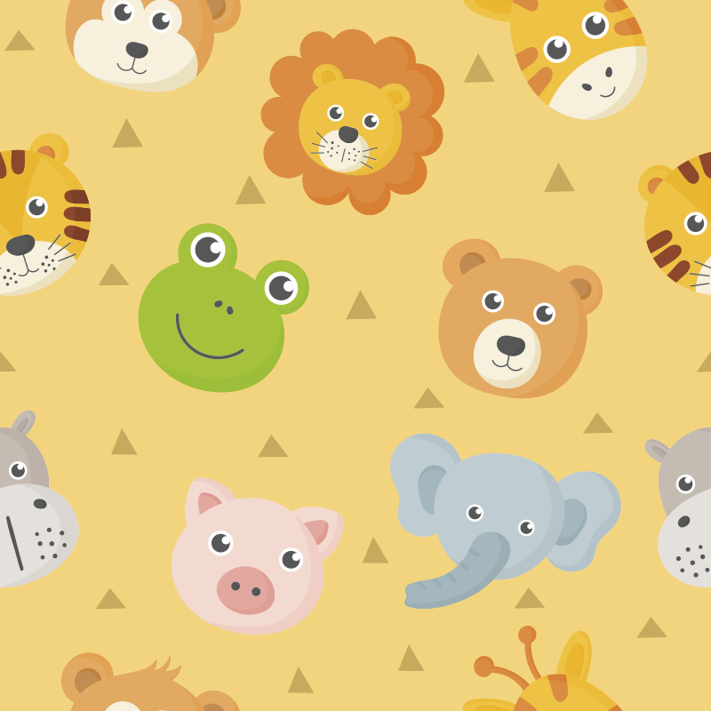 Colorful Animal Play Area nursery vinyl rug - TenStickers