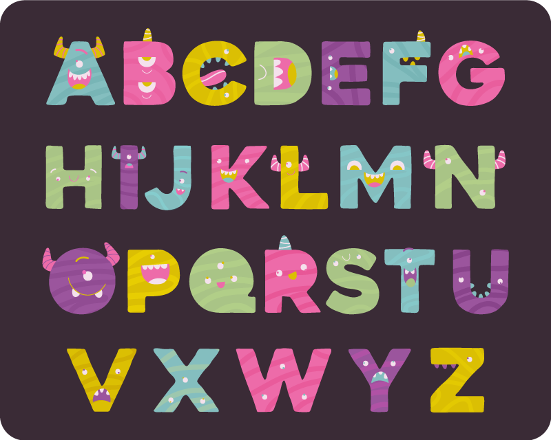 Original monstrous vinyl alphabet rug - TenStickers