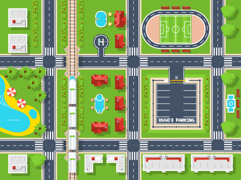 Marvellous personalizable parking  vinyl rug - TenStickers