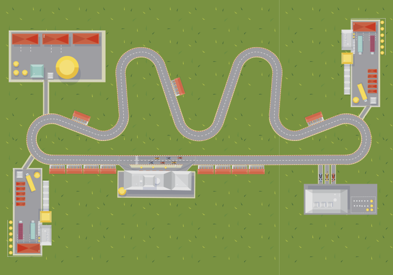 Playful Roadway Map road vinyl rug - TenStickers