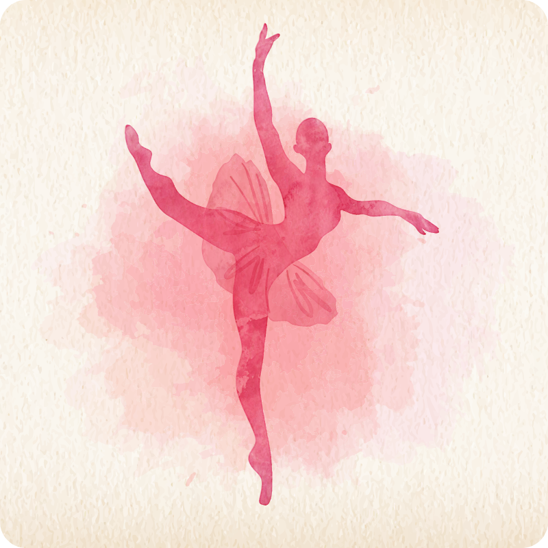 Ballet Dancer Silhouette kids vinyl rug - TenStickers