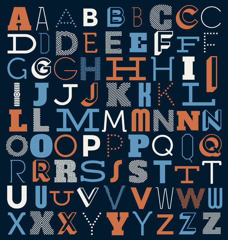 Typographic alphabet vinyl mat ABC - TenStickers