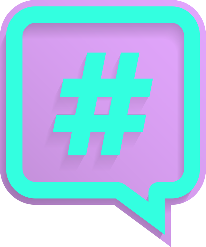 Hashtag Speech Bubble custom vinyl rug - TenStickers