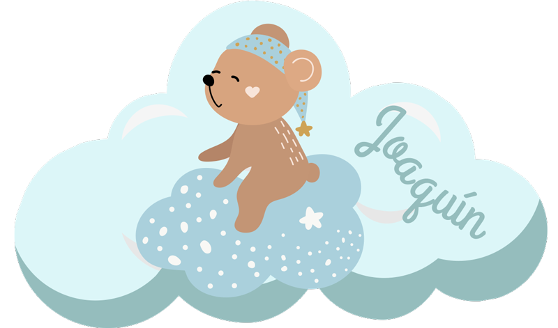 Cloud Bear Motif custom vinyl rug - TenStickers