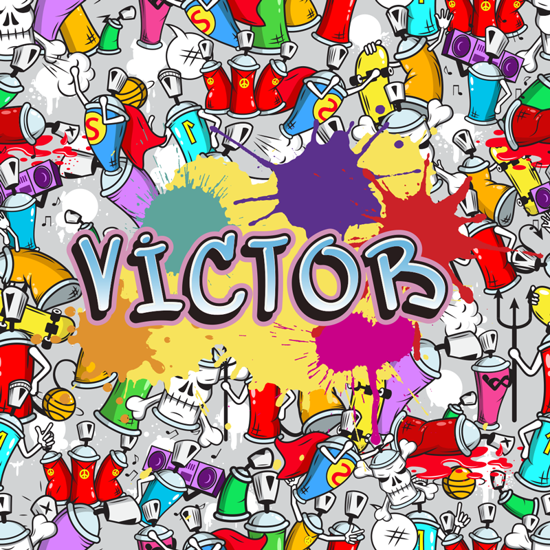 Custom Graffiti Style personalized vinyl rug - TenStickers