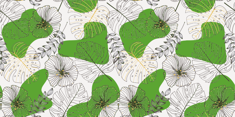 Tropical Monstera flower vinyl rug - TenStickers
