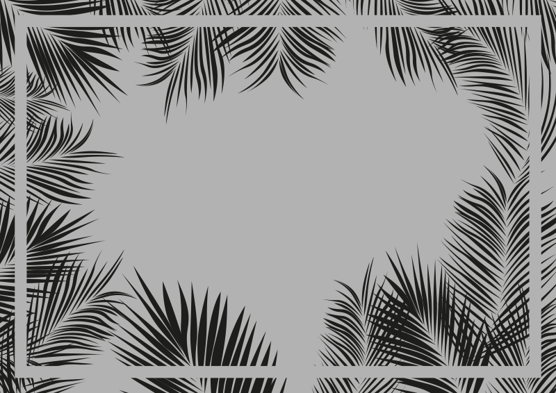 Tropical Palm Silhouette flower vinyl rug - TenStickers