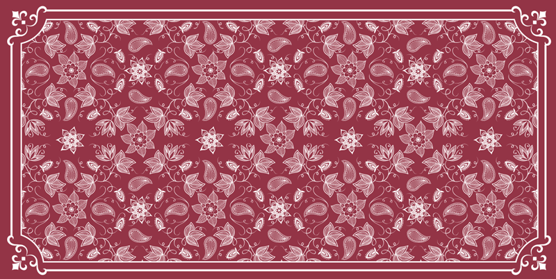 Ornate Floral Tapestry mosaic vinyl rug - TenStickers