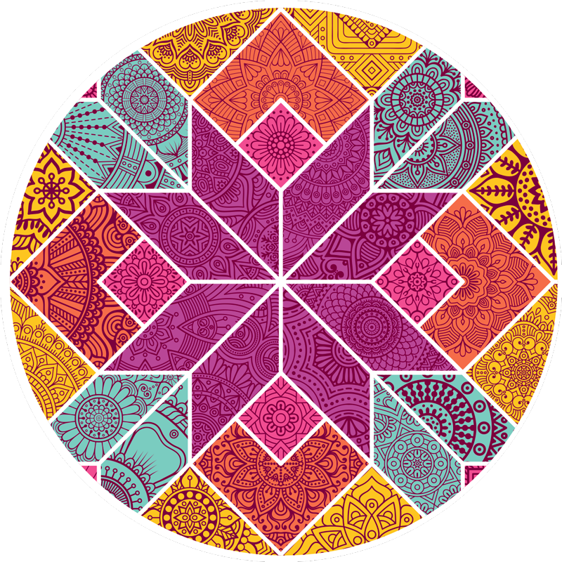 Mandala Complexity mandala vinyl rug - TenStickers