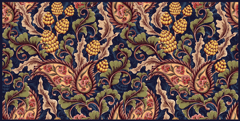 Realistic Paisley Illustration living room rug - TenStickers