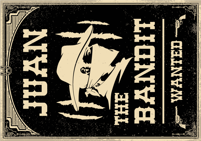 Western Bandit Theme custom vinyl rug - TenStickers