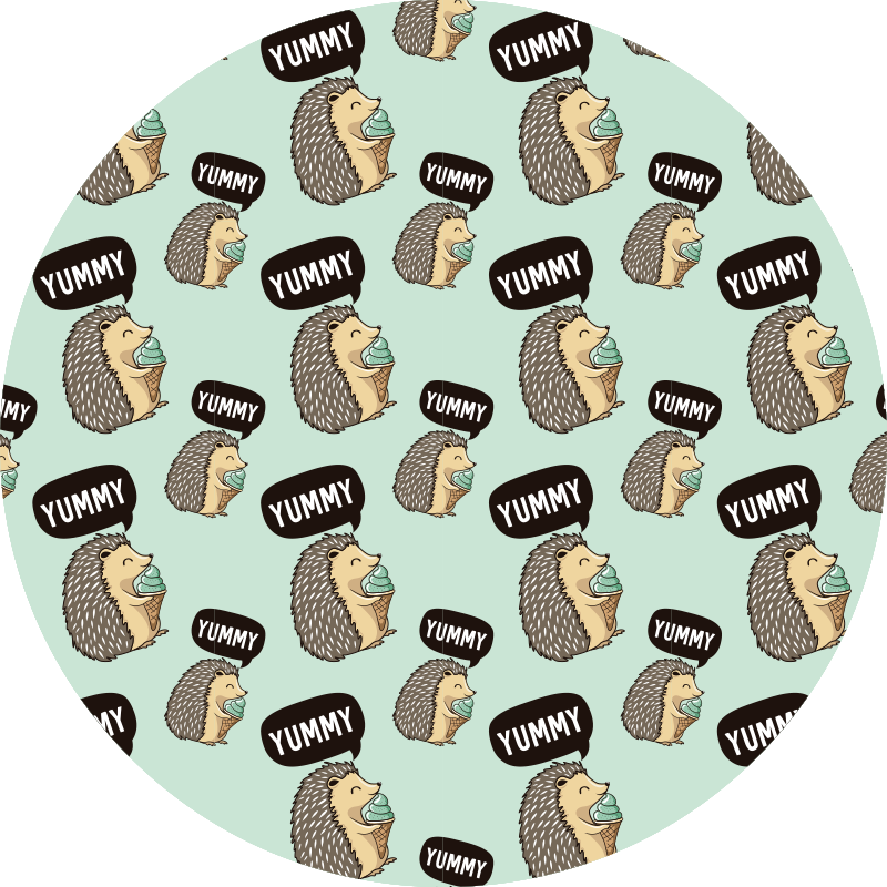 Hedgehog Delight kids vinyl rug - TenStickers