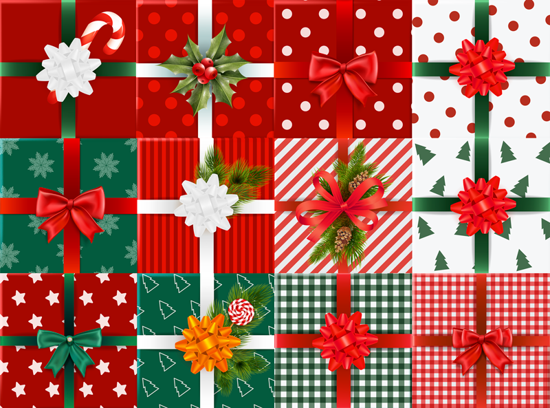 Festive Gift Patterns christmas vinyl rug - TenStickers