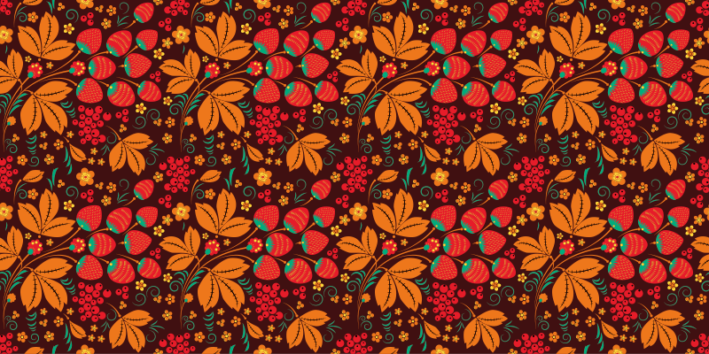 Autumnal Floral Patterns flower vinyl rug - TenStickers