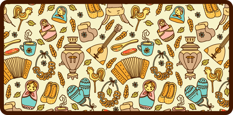 Russian elements pattern vintage rug - TenStickers
