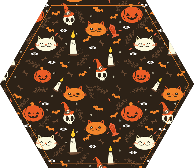 Frightful Halloween cat carpet animal vinyl rug - TenStickers