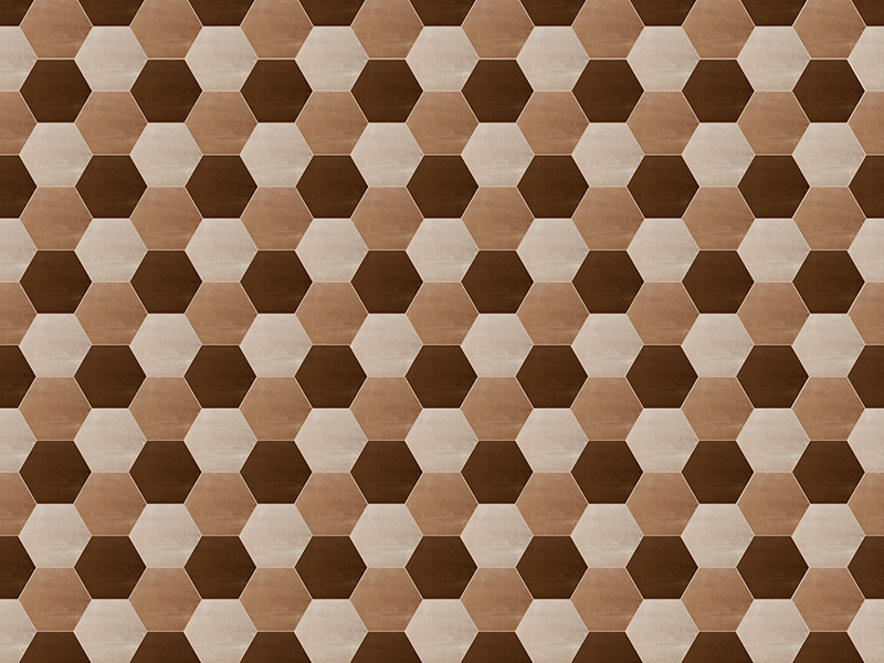 Hexagonal wood texture vinyl carpet - TenStickers