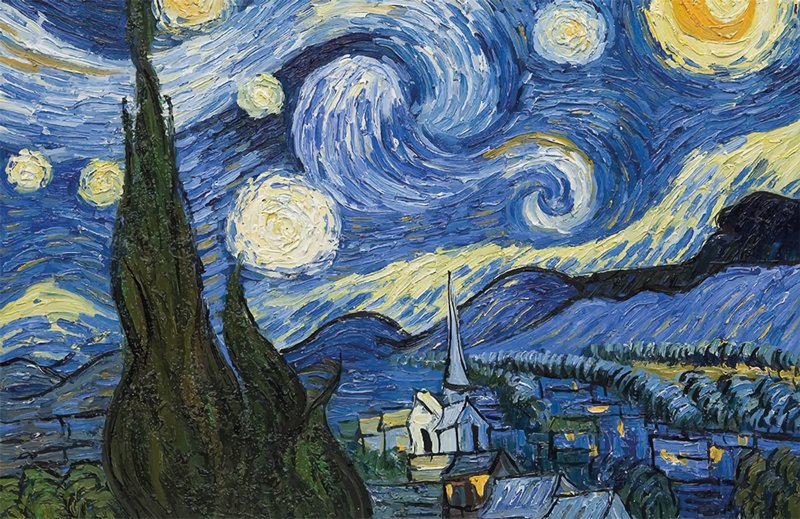 Van Gogh Starry Night vinyl rug for dining room - TenStickers