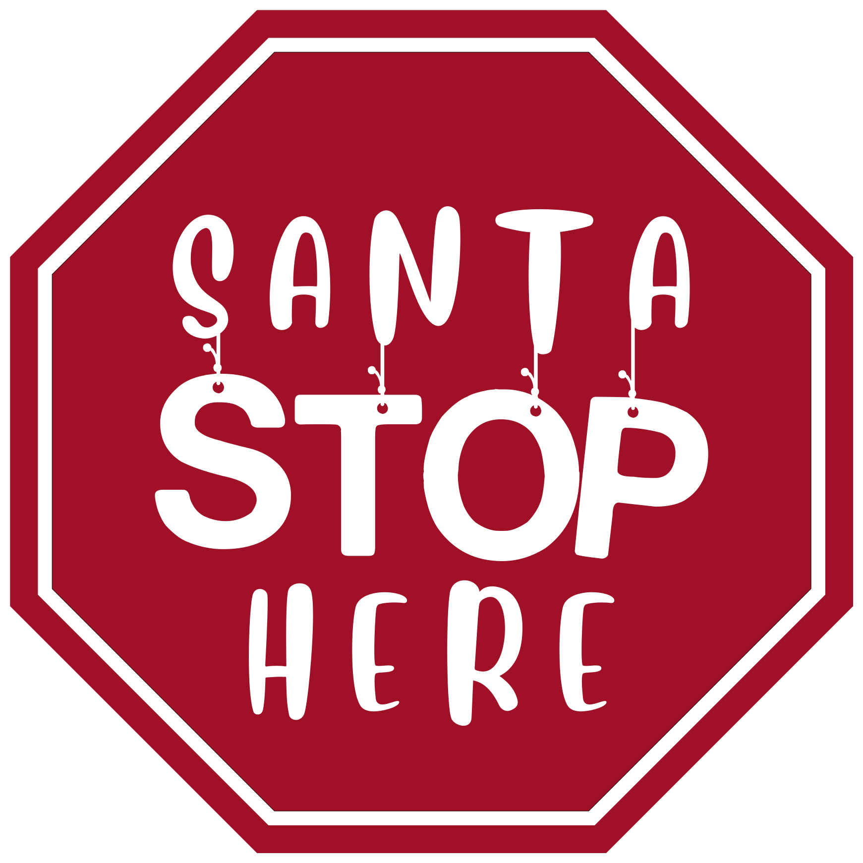 Santa stop here christmas sticker - TenStickers