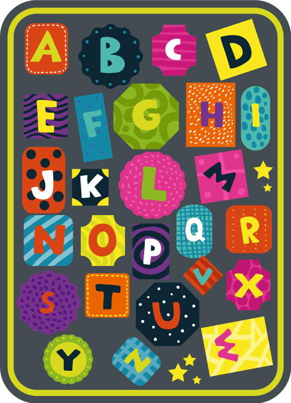 Childrens colorful alphabet vinyl alphabet rug - TenStickers