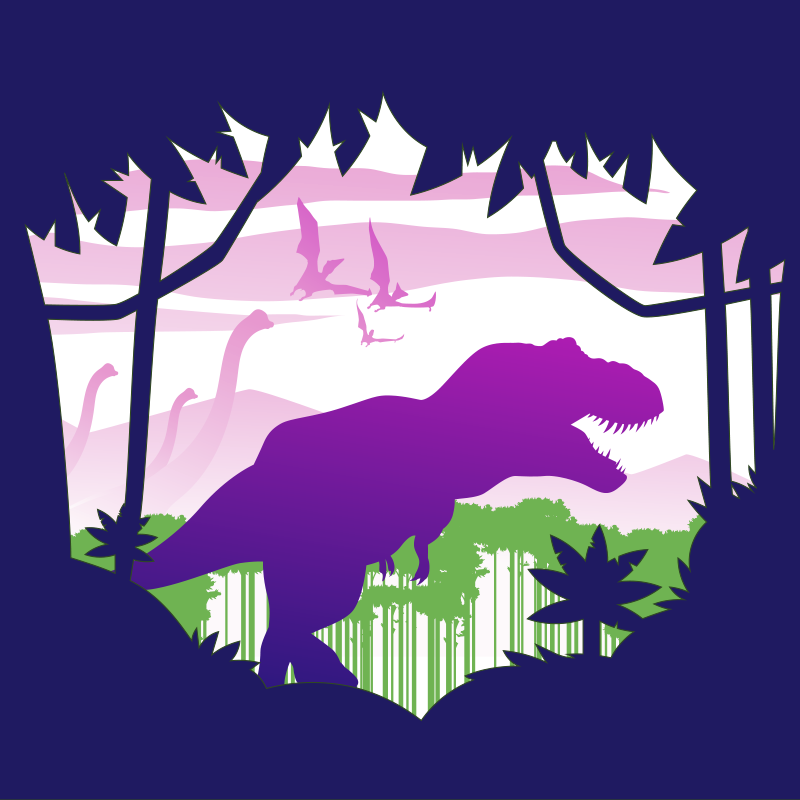 Dinosaur Silhouette vinyl rug - TenStickers