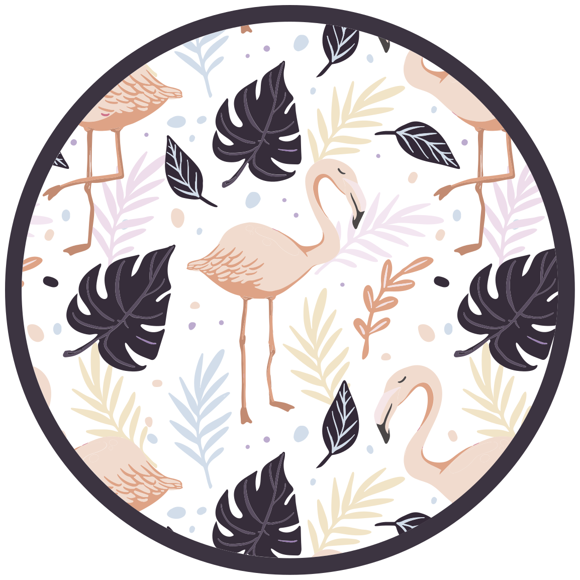 Birds and palm trees animal rug - TenStickers