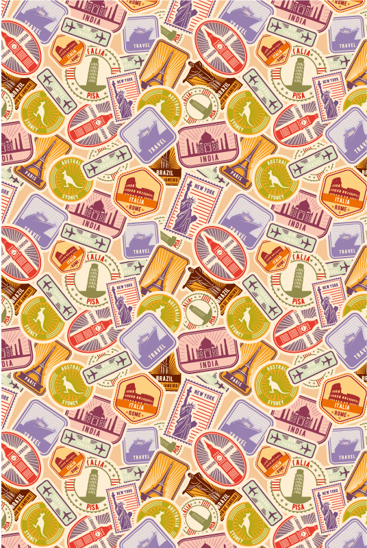 Travel Stickers world map rug - TenStickers