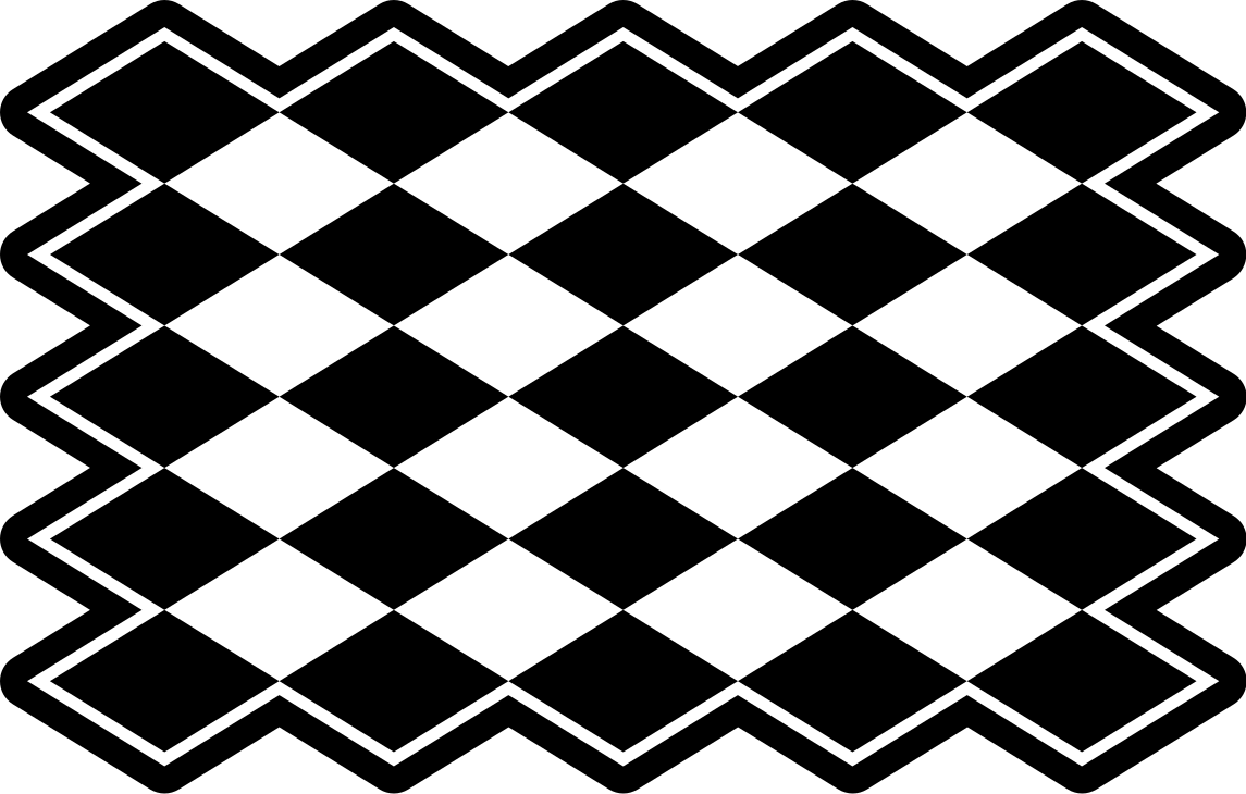 vinyl rug black and white diamonds - TenStickers