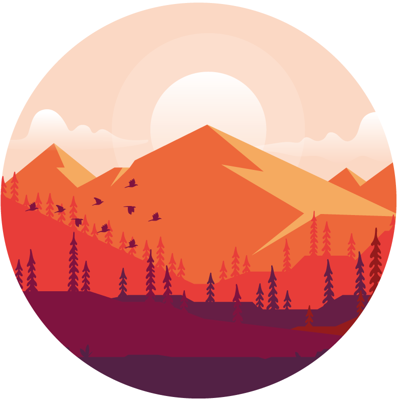 Sunset in the mountais nature vinyl rug - TenStickers