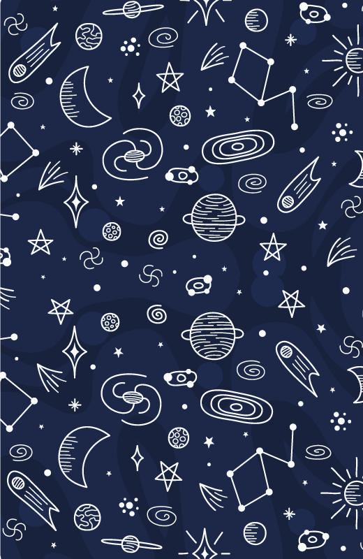 Cosmic Themed Space vinyl rug - TenStickers