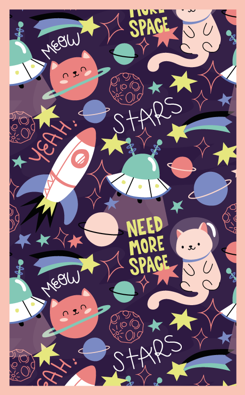 Space-Themed Playarea kids vinyl rug - TenStickers