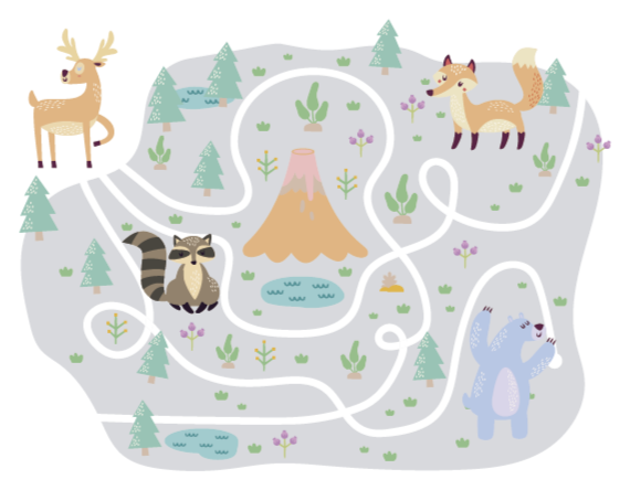 Playful Forest Path gaming vinyl rug - TenStickers