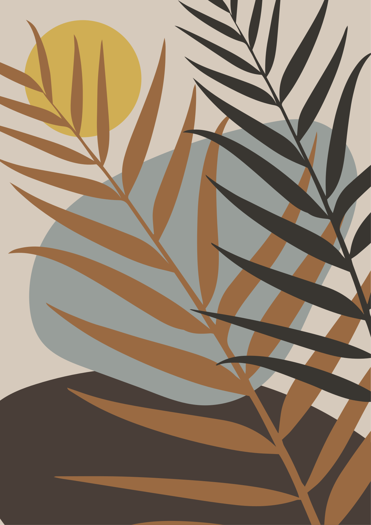 Botanical Sunset flower vinyl rug - TenStickers