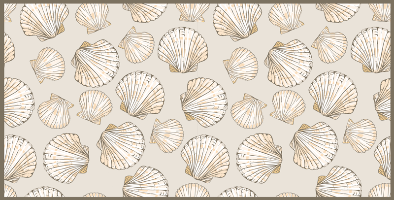 Gilded Seashells flower vinyl rug - TenStickers