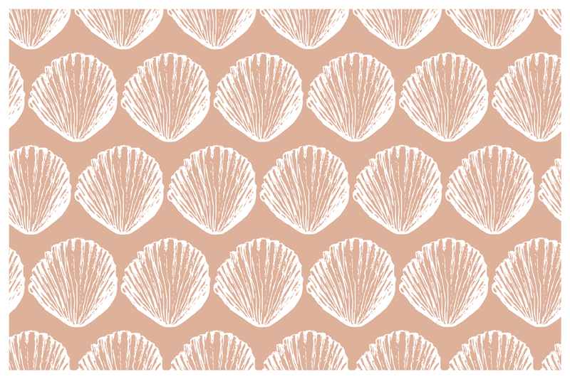 Seashell Pattern flower vinyl rug - TenStickers