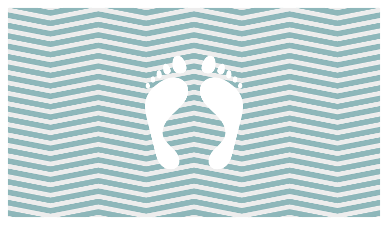 Striped Footprint stripes vinyl rug - TenStickers