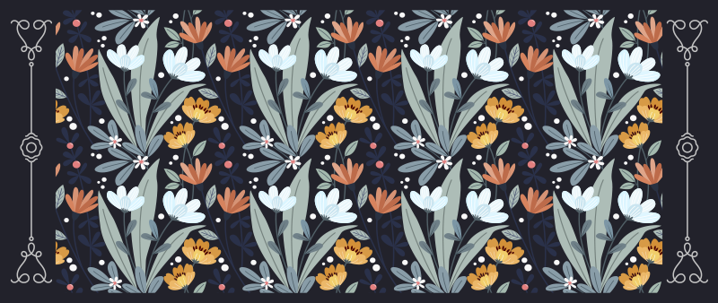 Floral Arrangement Pattern flower vinyl rug - TenStickers